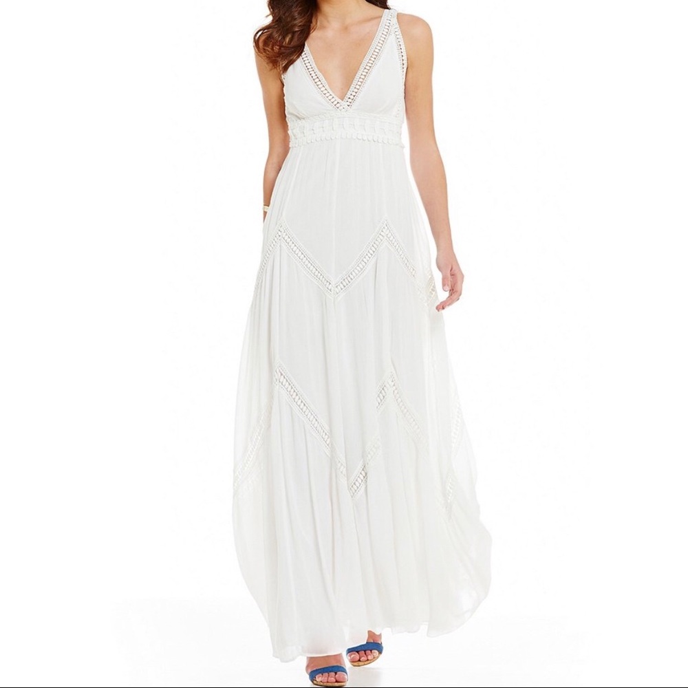 Chelsea & Violet Sleeveless Chevron Maxi Dress NWT